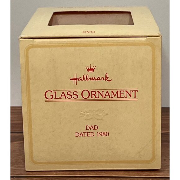 1980 HALLMARK KEEPSAKE ORNAMENT QX214-1 DAD FATHER GLASS BALL - Picture 3 of 5
